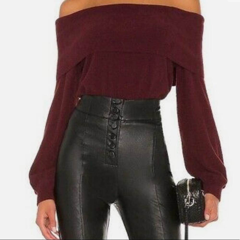 BCBG Max Azria button front leather pants